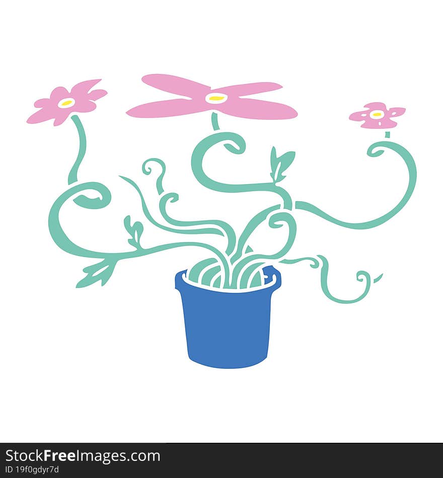 hand drawn cartoon doodle of a flower plant