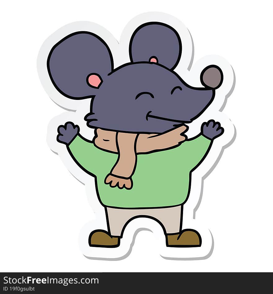 sticker of a cartoon mouse