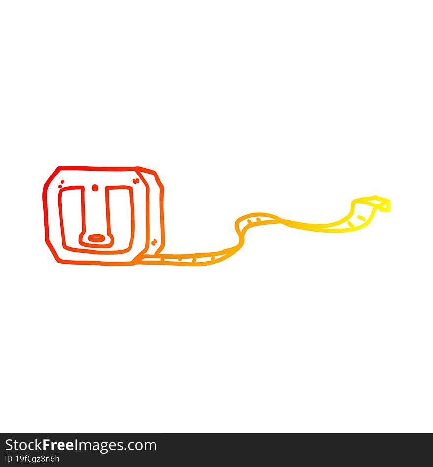 warm gradient line drawing of a cartoon tape measure