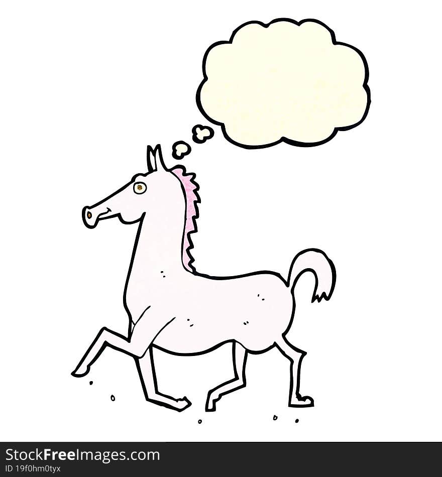 cartoon horse with thought bubble