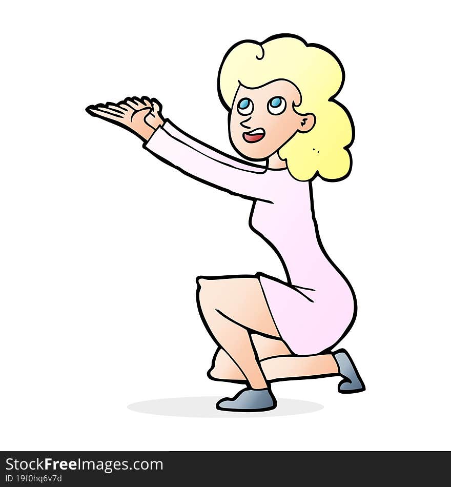 cartoon woman presentation gesture