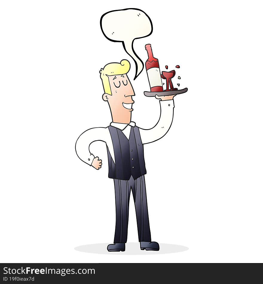 speech bubble cartoon waiter