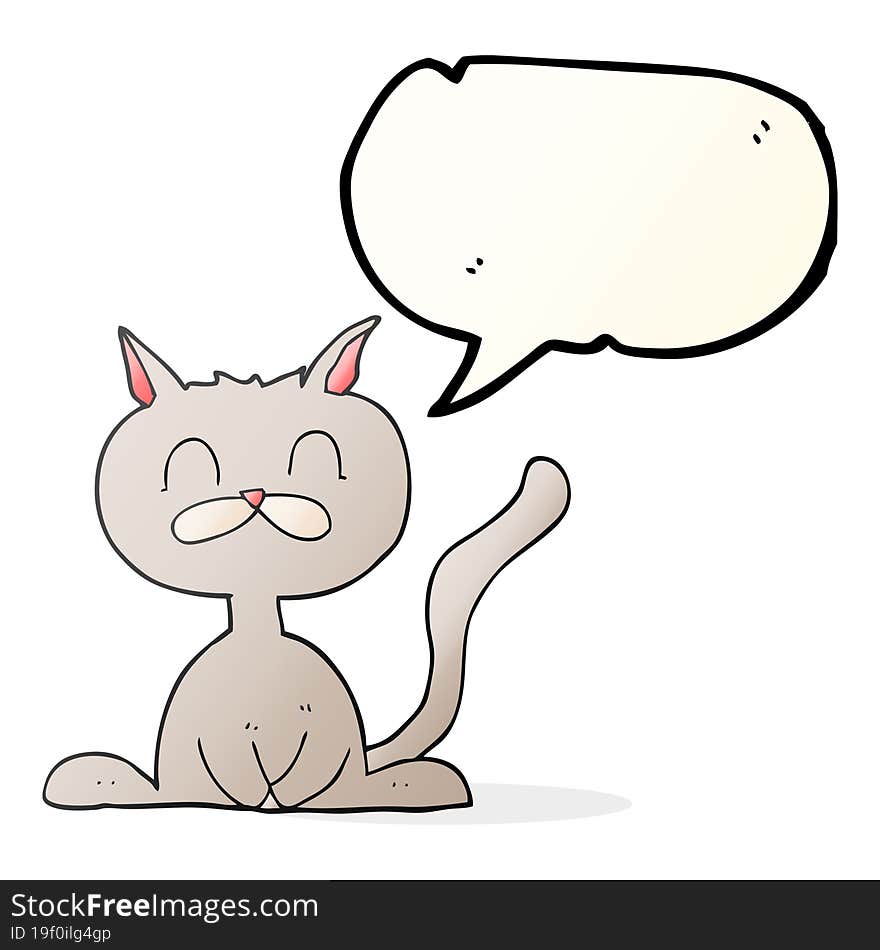 Speech Bubble Cartoon Cat