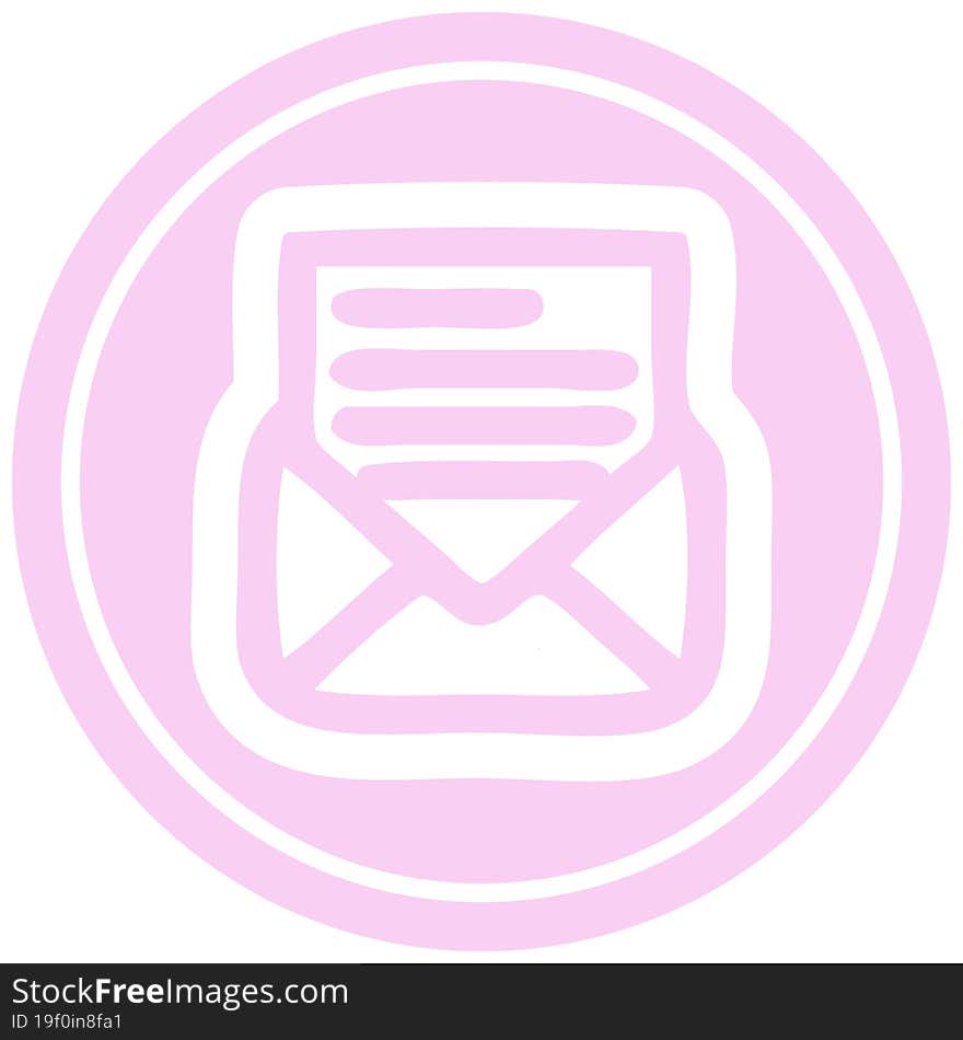 envelope letter circular icon symbol