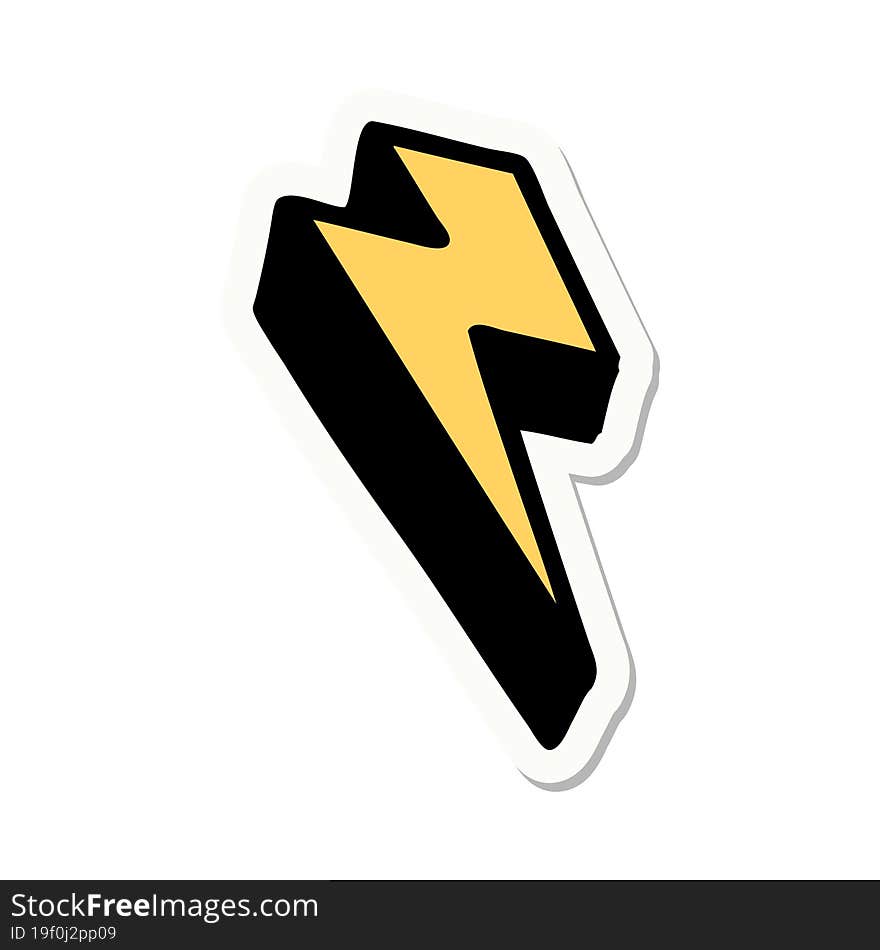 Tattoo Style Sticker Of Lightning  Bolt