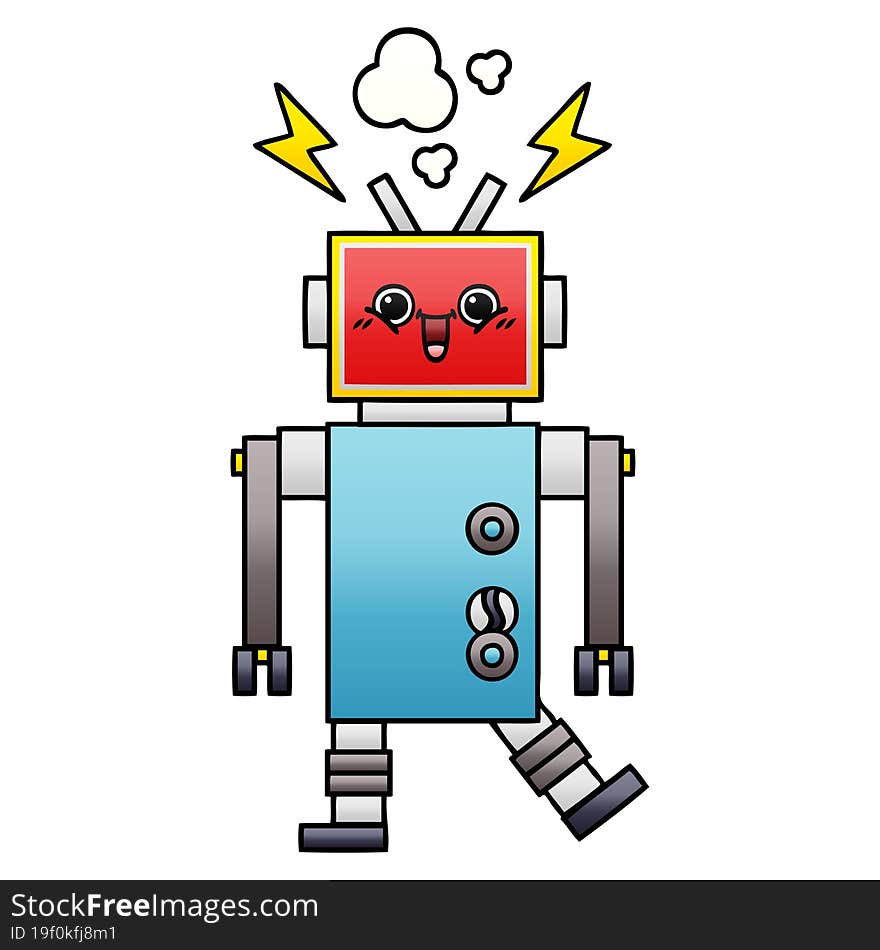 gradient shaded cartoon robot