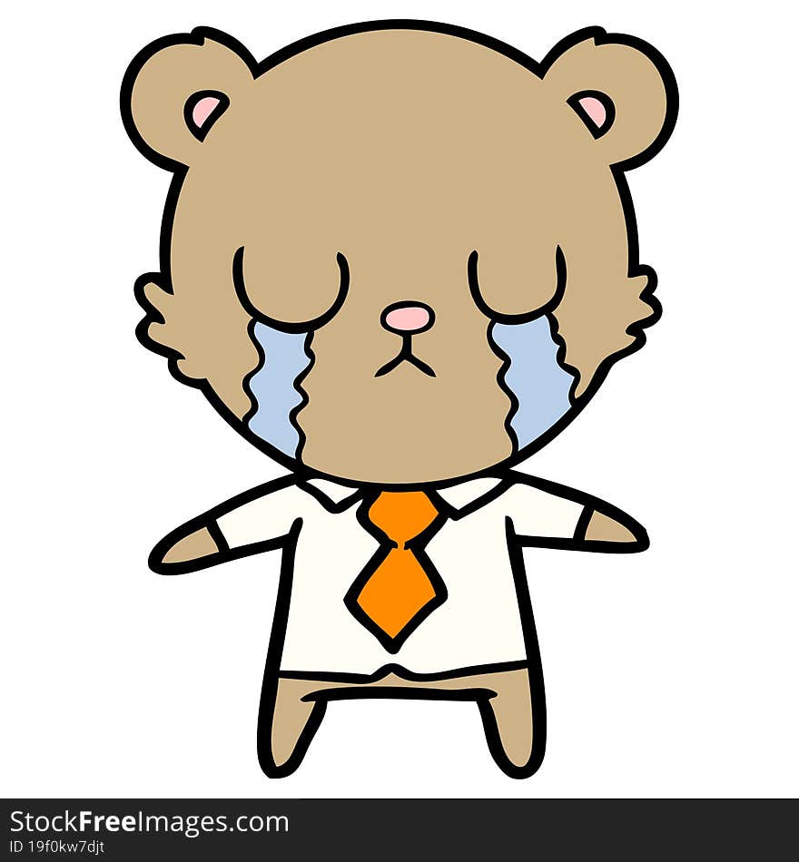 crying cartoon bear. crying cartoon bear