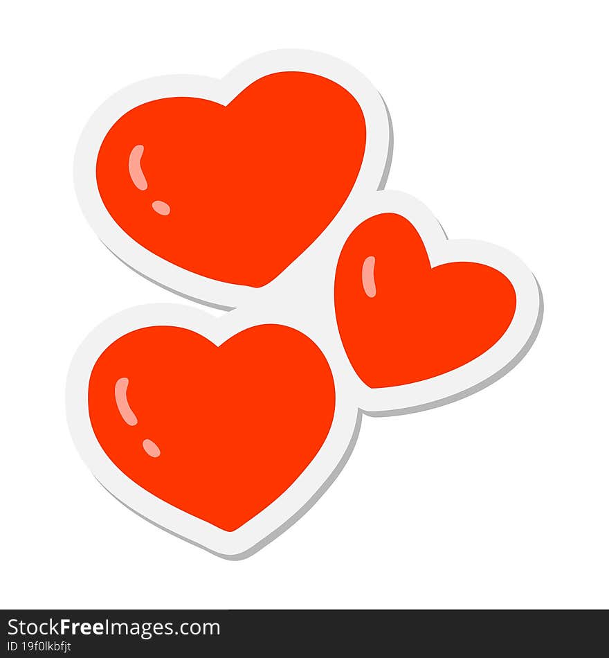 set of love hearts sticker