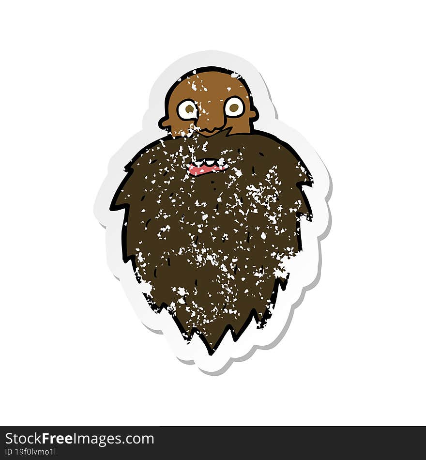 retro distressed sticker of a cartoon bearded man