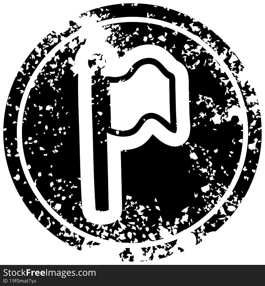 waving flag distressed icon