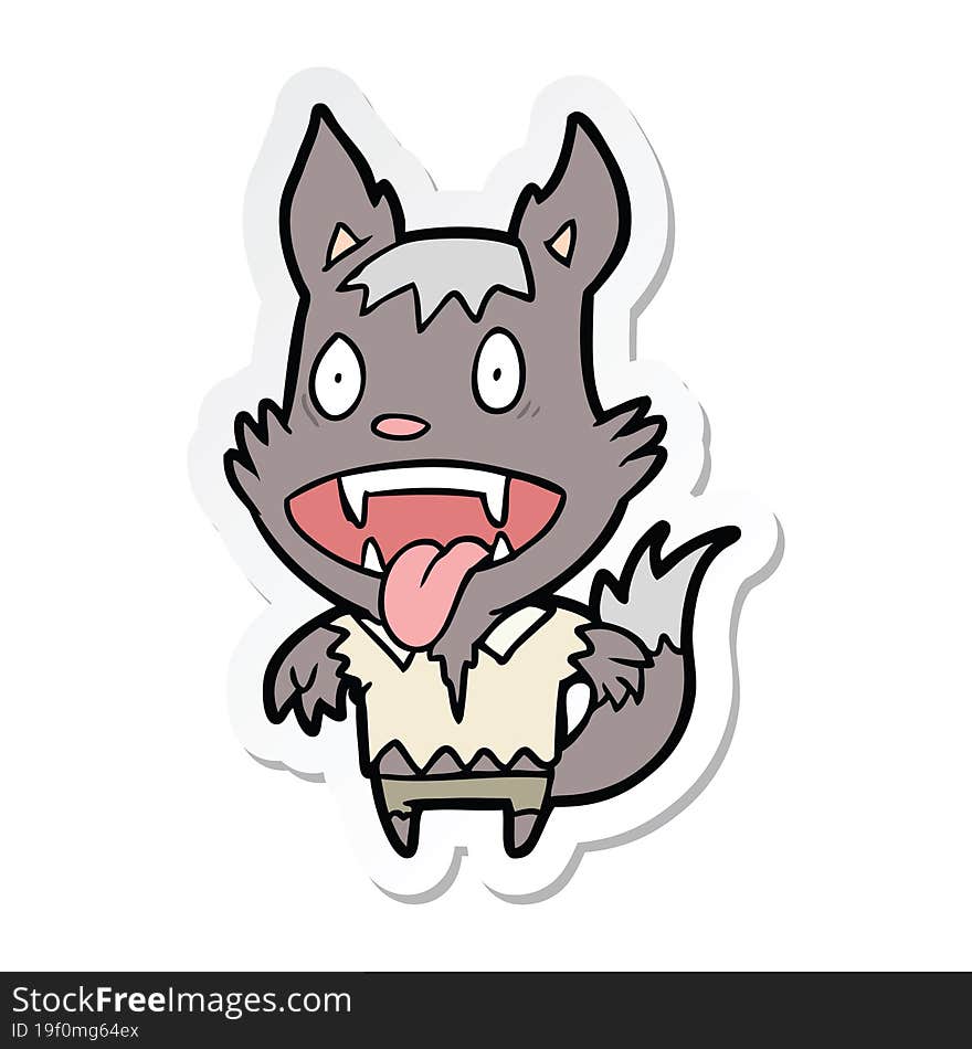 Sticker Of A Cartoon Werewolf