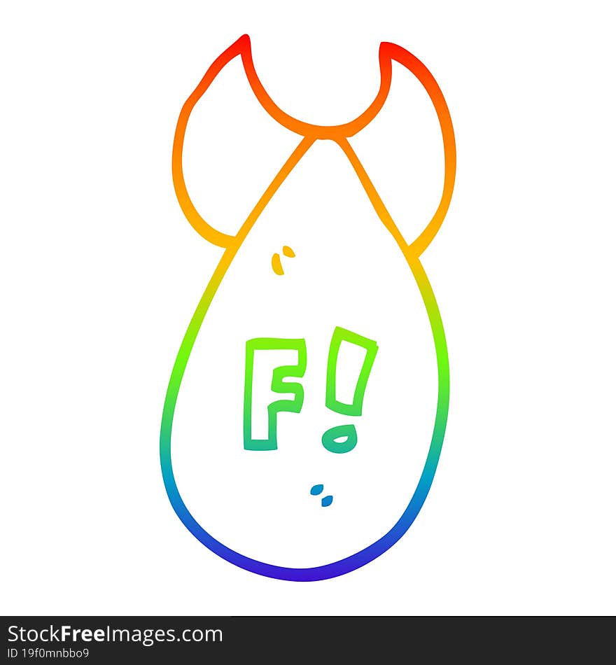 rainbow gradient line drawing cartoon atomic bomb