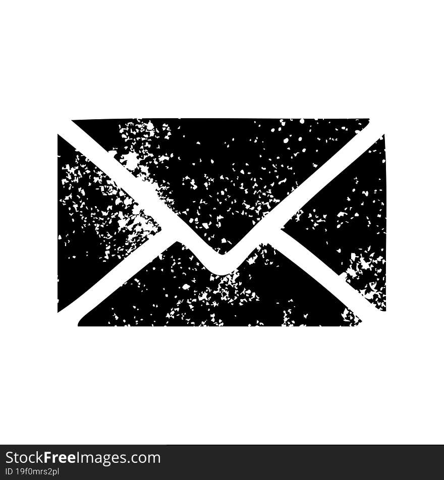 distressed symbol of a paper envelope