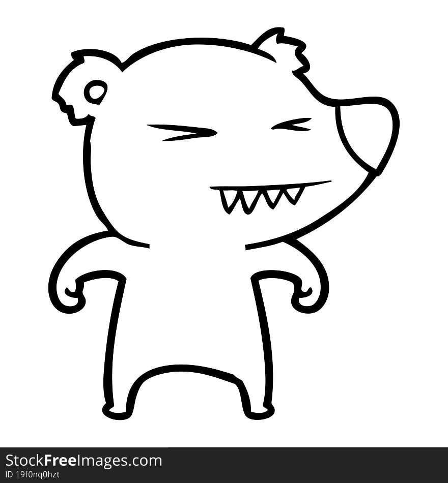 angry bear cartoon. angry bear cartoon