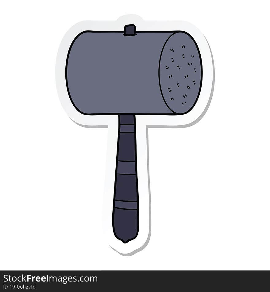 sticker of a cartoon hammer