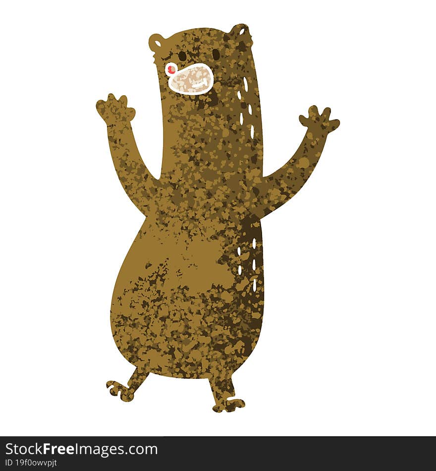 Quirky Retro Illustration Style Cartoon Bear