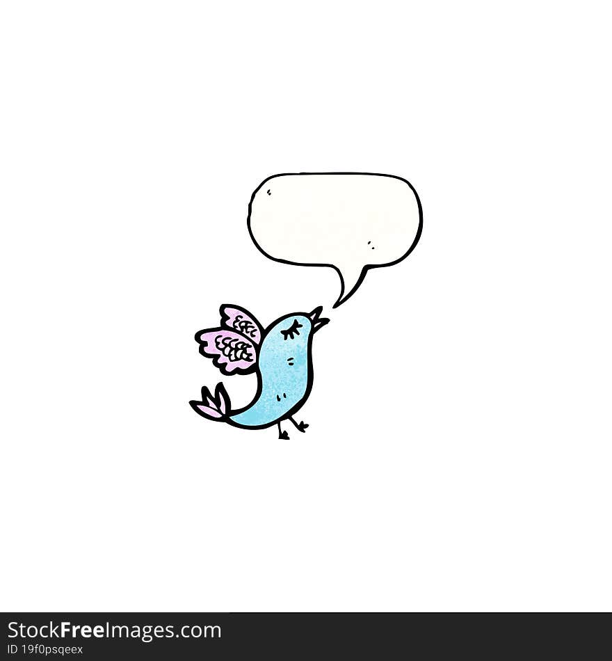 Cartoon Bird With Speech Bubble