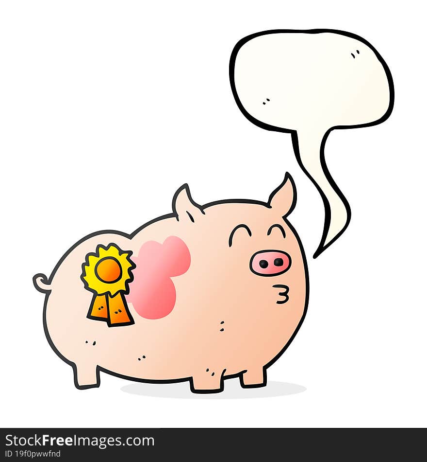 speech bubble cartoon prize winning pig