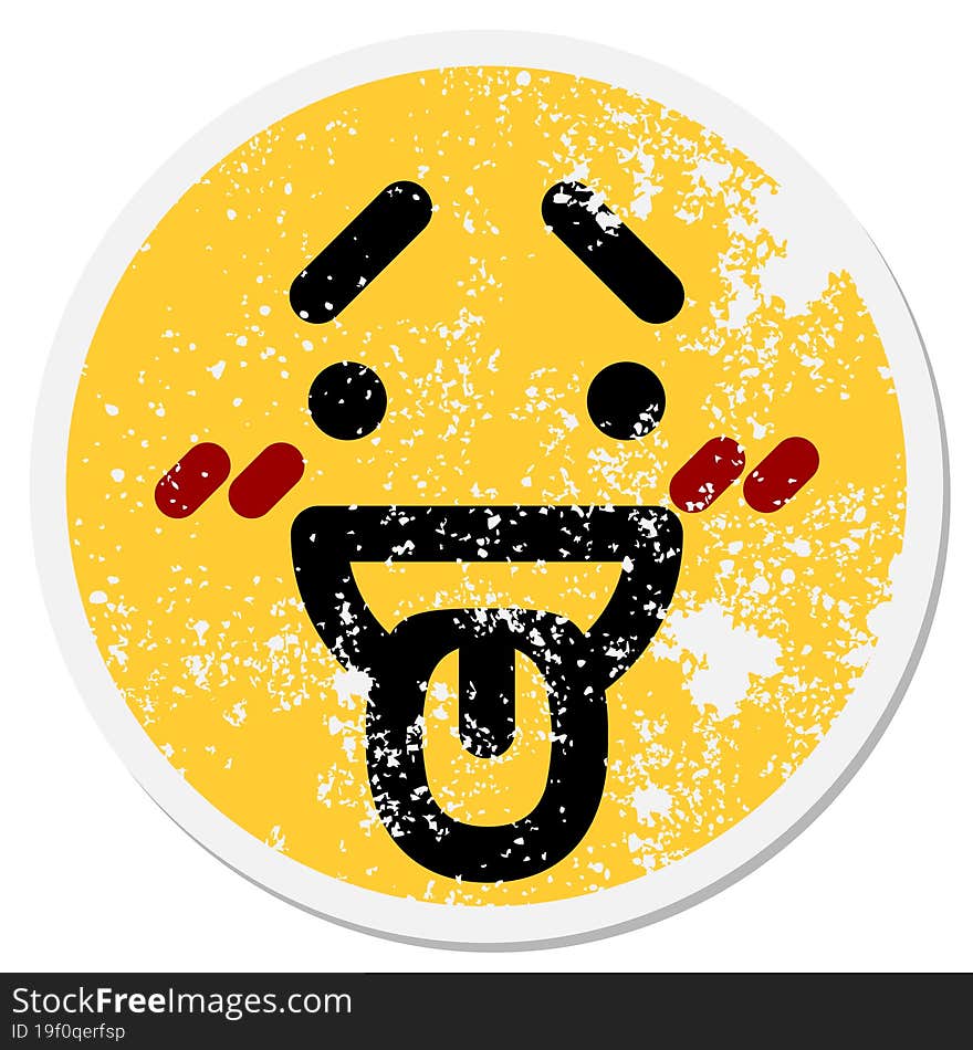 embarrassed face circular sticker