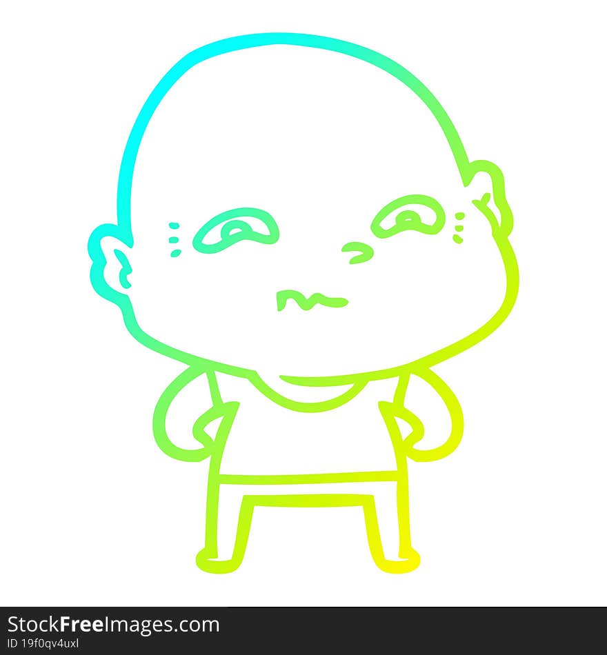 cold gradient line drawing cartoon creepy guy