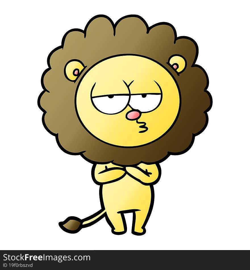 cartoon tired lion. cartoon tired lion