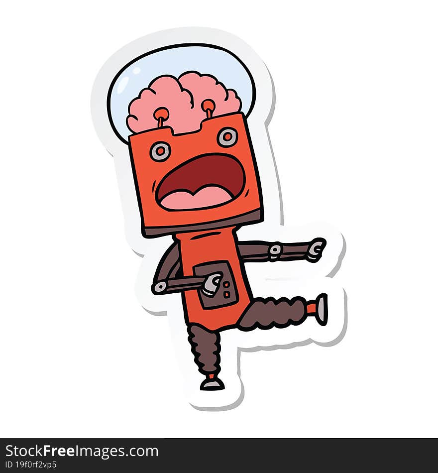 sticker of a cartoon robot