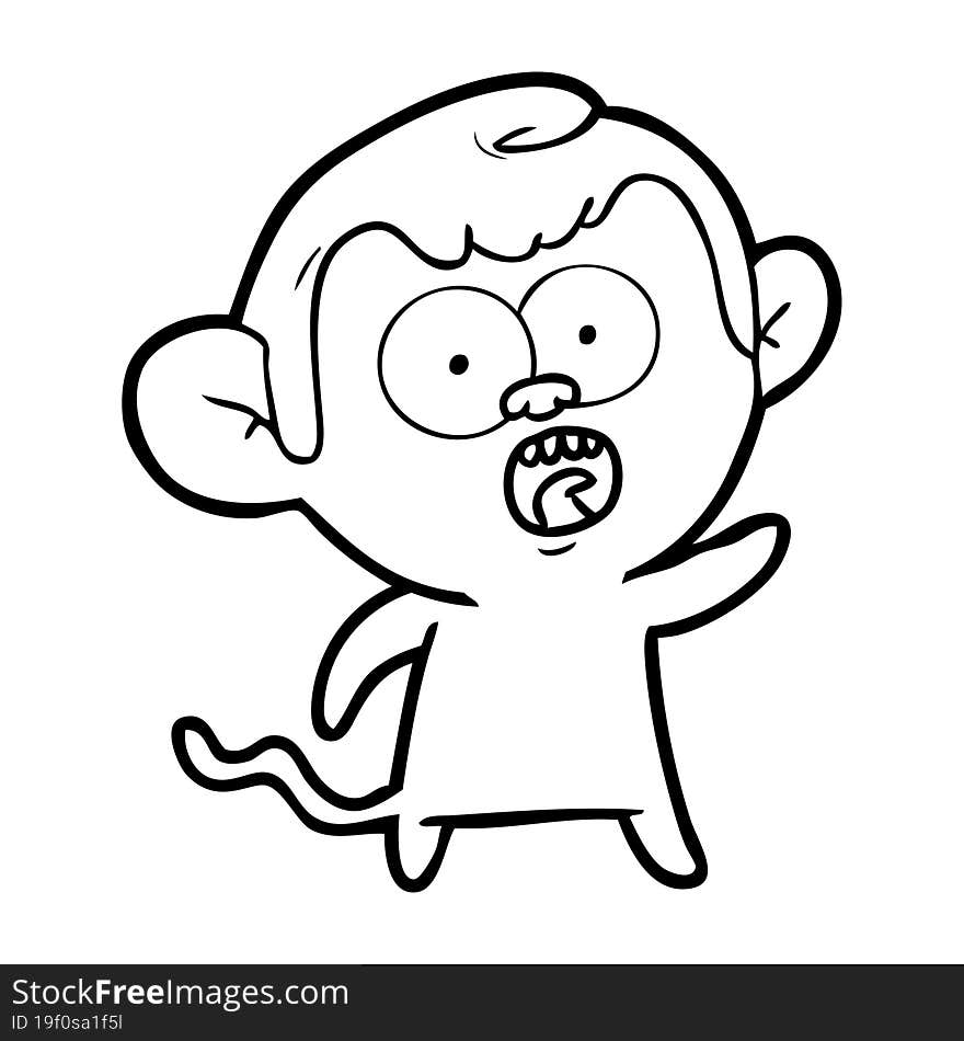 cartoon shocked monkey. cartoon shocked monkey