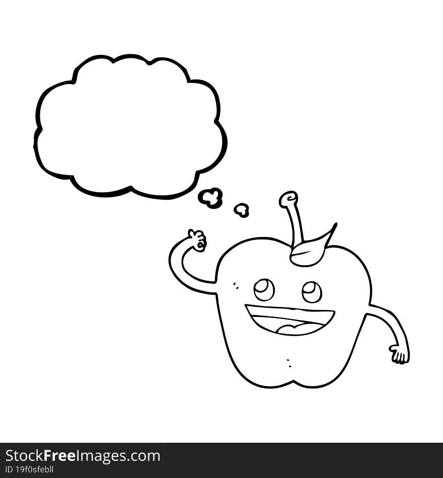 thought bubble cartoon apple