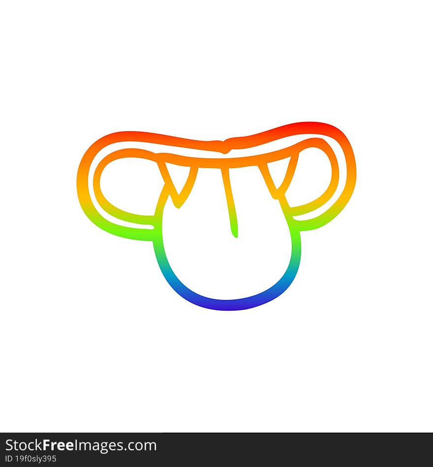 rainbow gradient line drawing cartoon vampire mouth