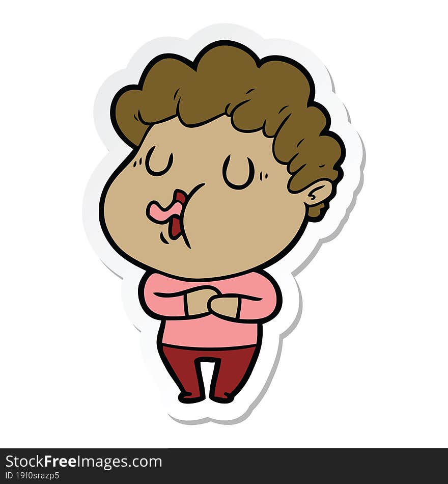 sticker of a cartoon man singing