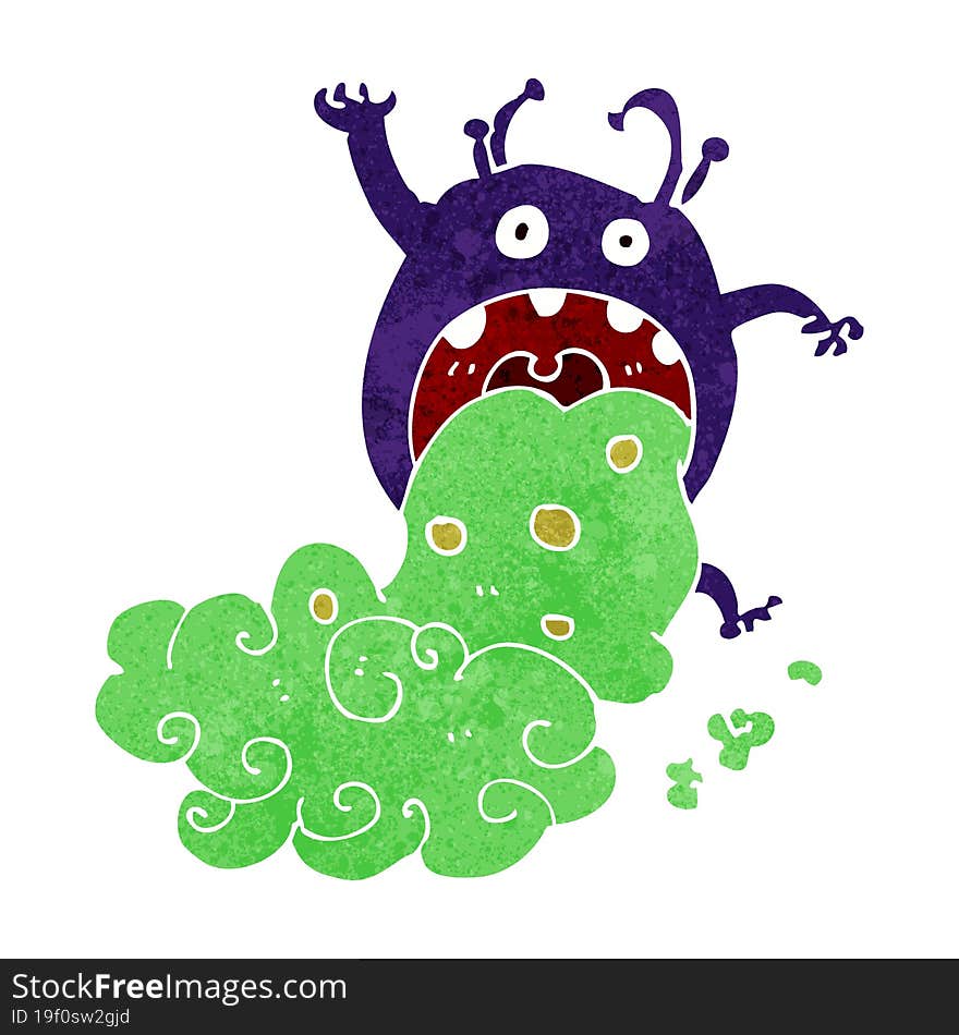 cartoon gross monster being sick