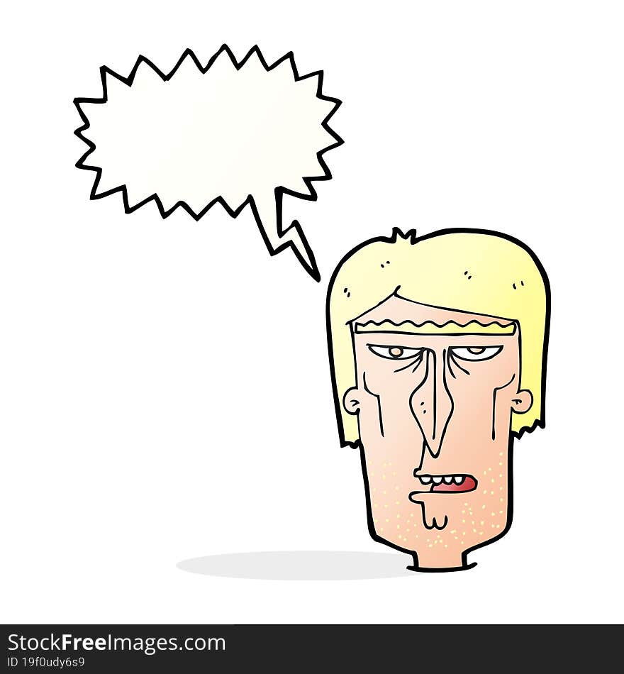 cartoon angry face with speech bubble