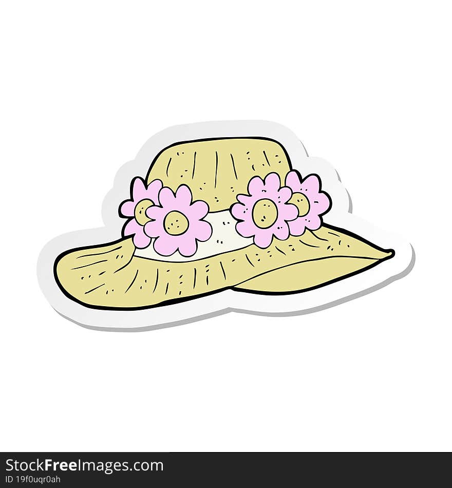 sticker of a cartoon summer hat