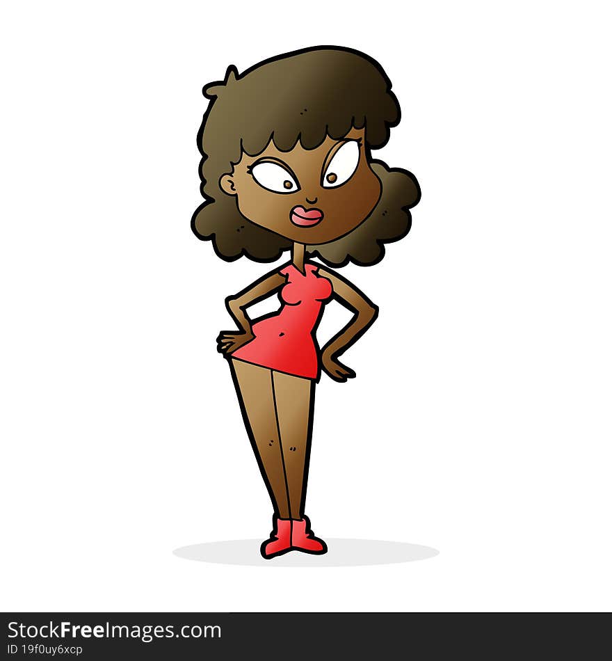 cartoon woman with hands on hips