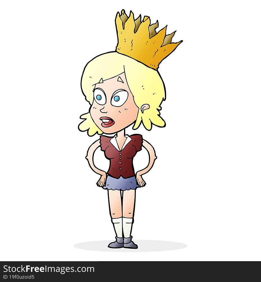 Cartoon Person Wearing Crown