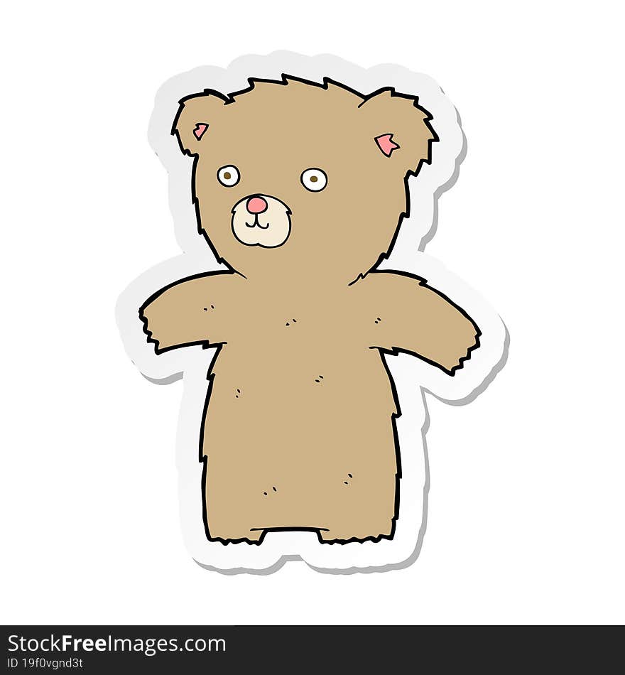 sticker of a cute cartoon teddy bear