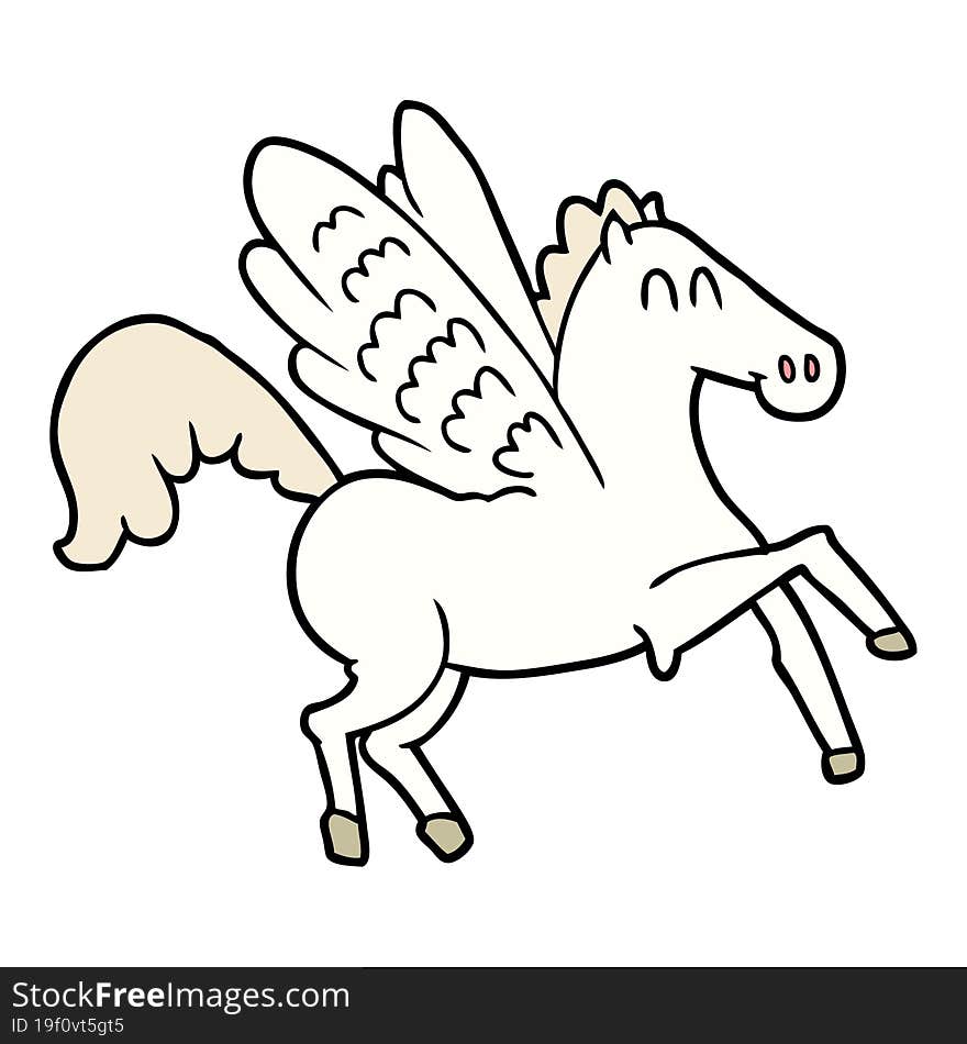 cartoon winged horse. cartoon winged horse