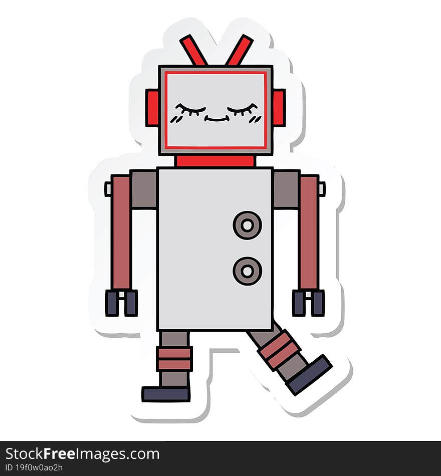 sticker of a cute cartoon robot