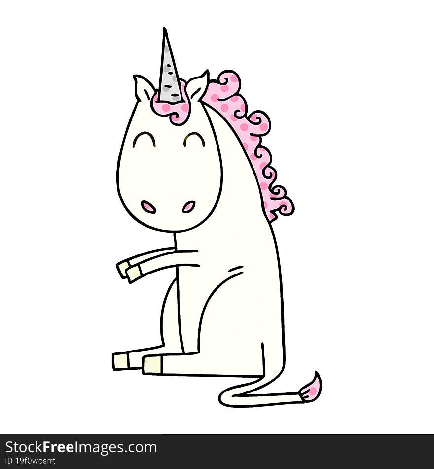 quirky comic book style cartoon unicorn