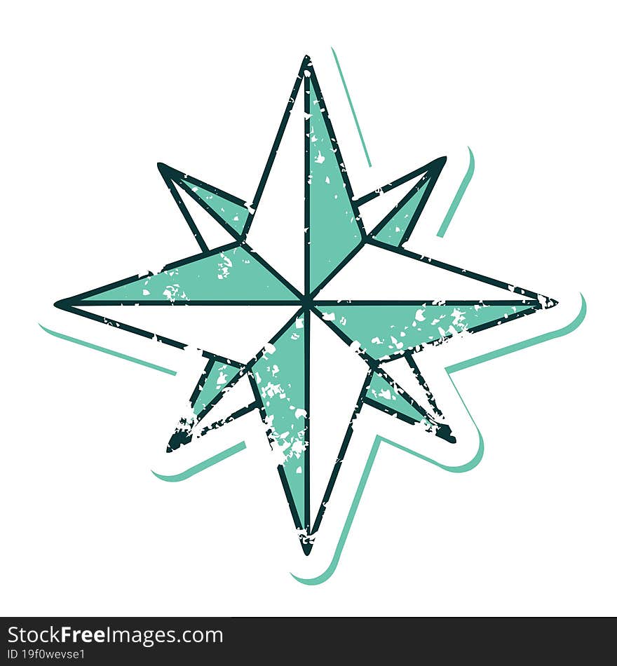 iconic distressed sticker tattoo style image of a star. iconic distressed sticker tattoo style image of a star