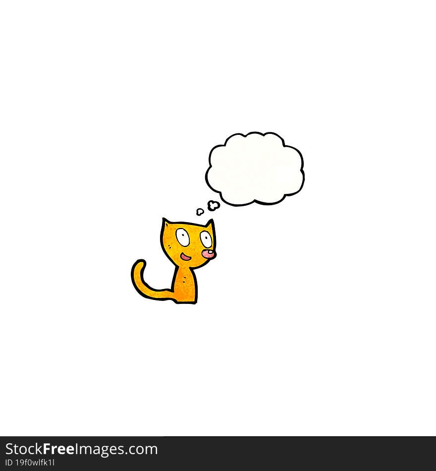 Cartoon Cat With Thought Bubble