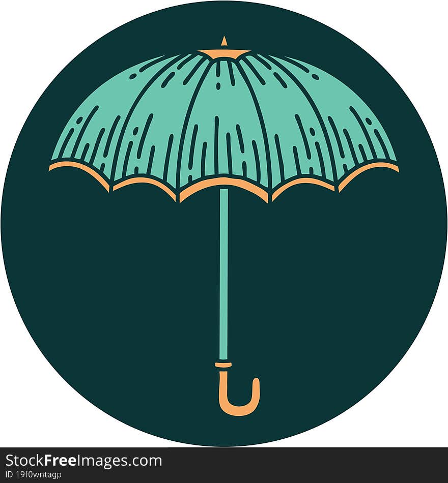 Tattoo Style Icon Of An Umbrella