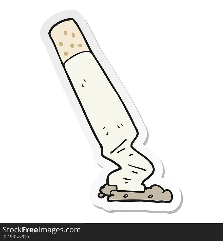 Sticker Of A Cartoon Cigarette