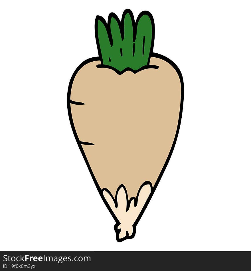 cartoon doodle root vegetable