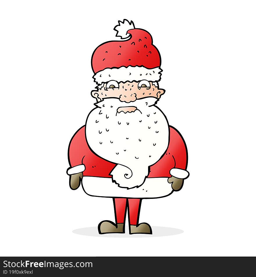 cartoon grumpy santa claus