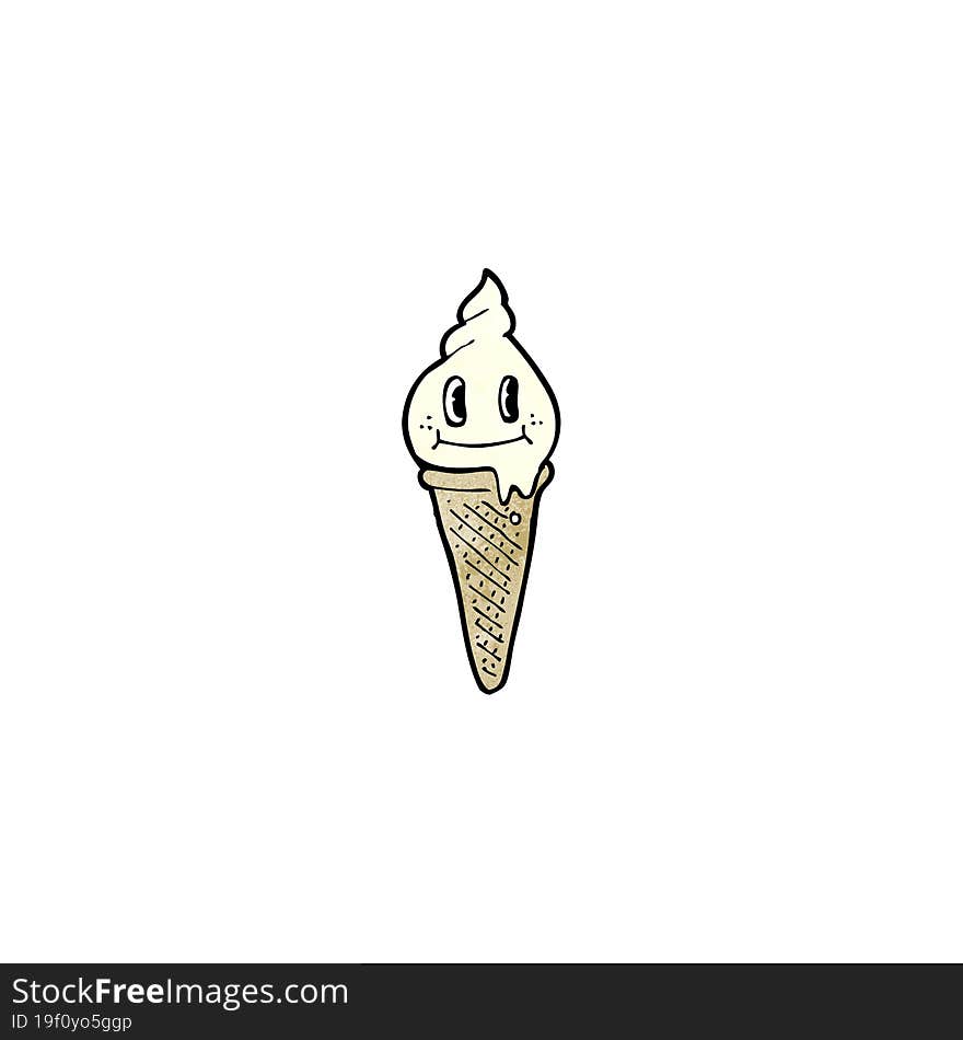 Cartoon Happy Ice Cream Cone