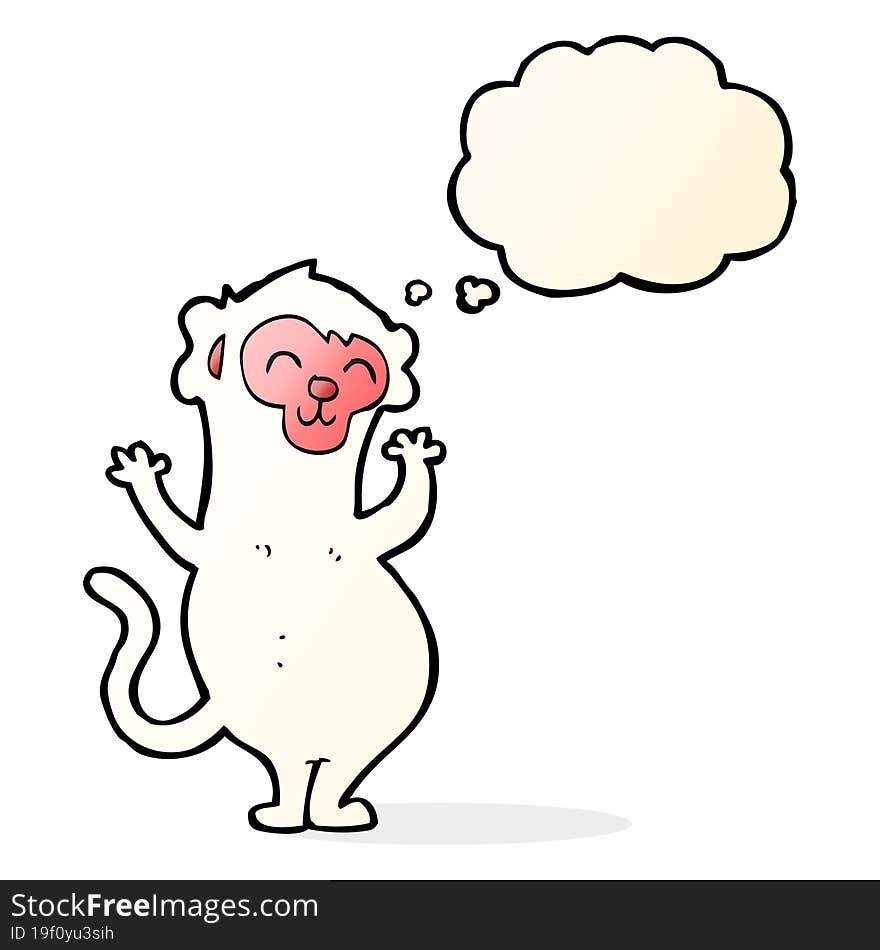 cartoon monkey with thought bubble