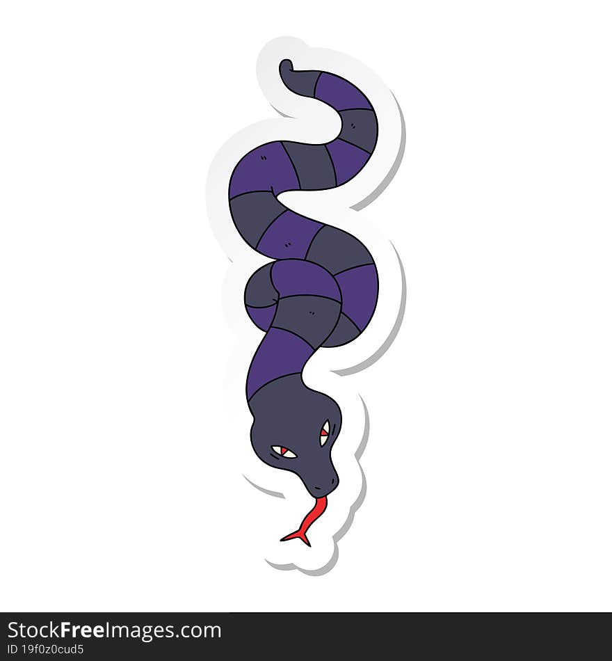 sticker of a quirky hand drawn cartoon snake