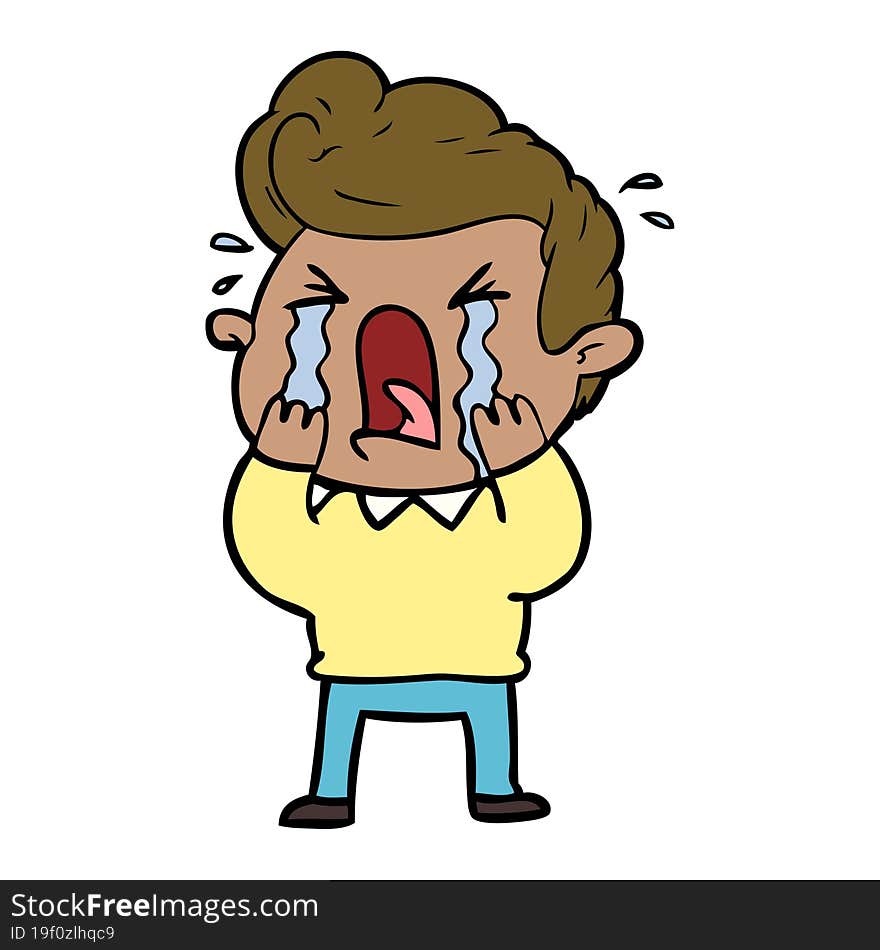 cartoon crying man. cartoon crying man