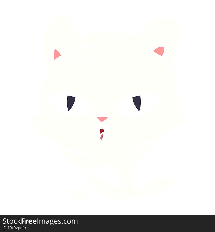 Flat Color Style Cartoon Cat